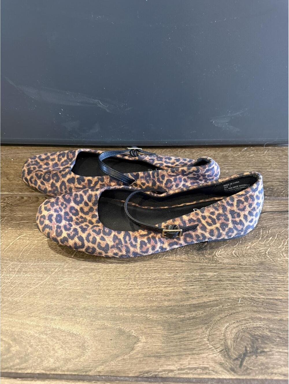 Leopard Print Mary Jane Flats Size 7